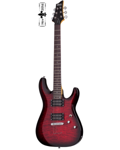Schecter C-6 Plus, See Thru Cherry Burst Electric Guitar