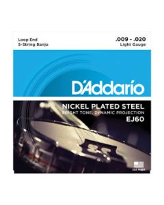 D'Addario EJ60 Nickel Plated Steel 5-String Light Gauge Banjo Strings