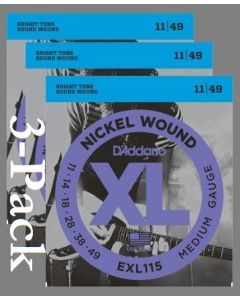 EXL115  3 Pack Medium Nickel Wound