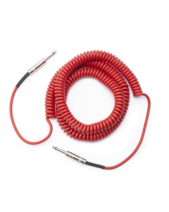 D'Addario Coiled 30' Instrument Cable - Red