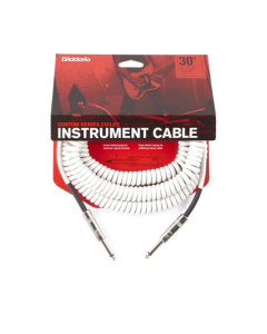 D'Addario Coiled 30' Instrument Cable - White