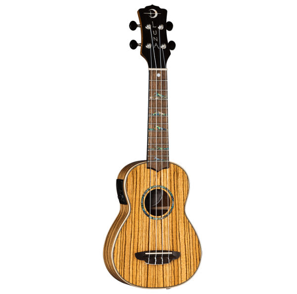 Luna Uke High Tide Soprano Zebrawood w/PreAmp| LAWK STAR Guitars