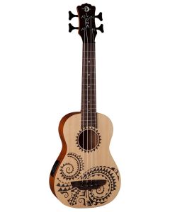 Luna Bass Tattoo Spruce Ukulele w/Preamp & Gig Bag
