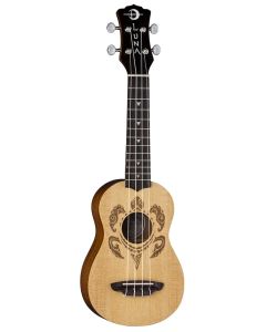 Luna Honu Turtle Spruce Soprano Ukulele w/Bag