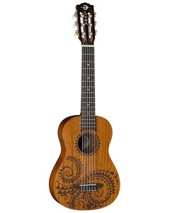 Luna Tattoo 6 String Baritone Mahogany Ukulele w/Gig Bag