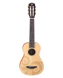 Luna Tattoo 6 String Baritone Spruce Ukulele w/Gig Bag