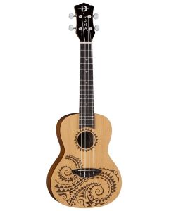 Luna Tattoo Spruce Concert Uke w/Gigbag