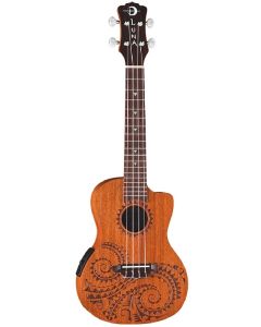 Luna Concert Tattoo Mahogany Electric Uke w/gigbag
