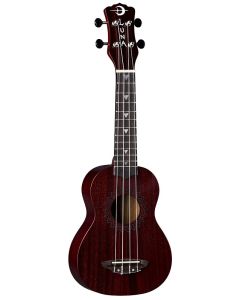 Luna Vintage Mahogany Soprano Red Satin Ukulele